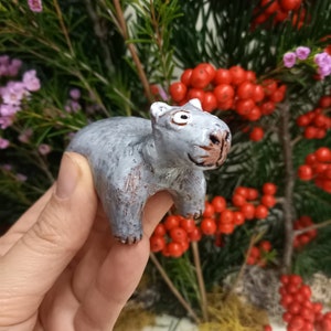 Kleines Keramik Wombat Figur Skulptur Bild 5