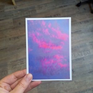 Fotokaart ansichtkaart zonsondergang roze wolken DIN A6 blanco