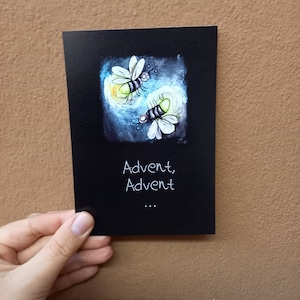 Ansichtkaart Vuurvliegjes Advent Kerstkaart