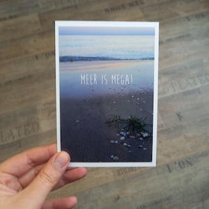 Fotokarte Postkarte "Meer is mega!" Ostsee Strand Din A6 blanko Binz Rügen