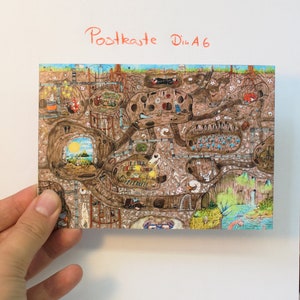 Postkarte "Wimmelbild unter der Erde"