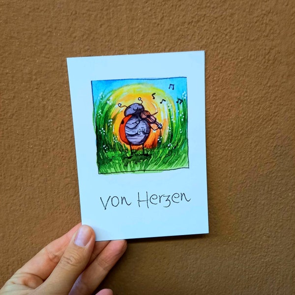 Glückwunschkarte Von Herzen Käfer