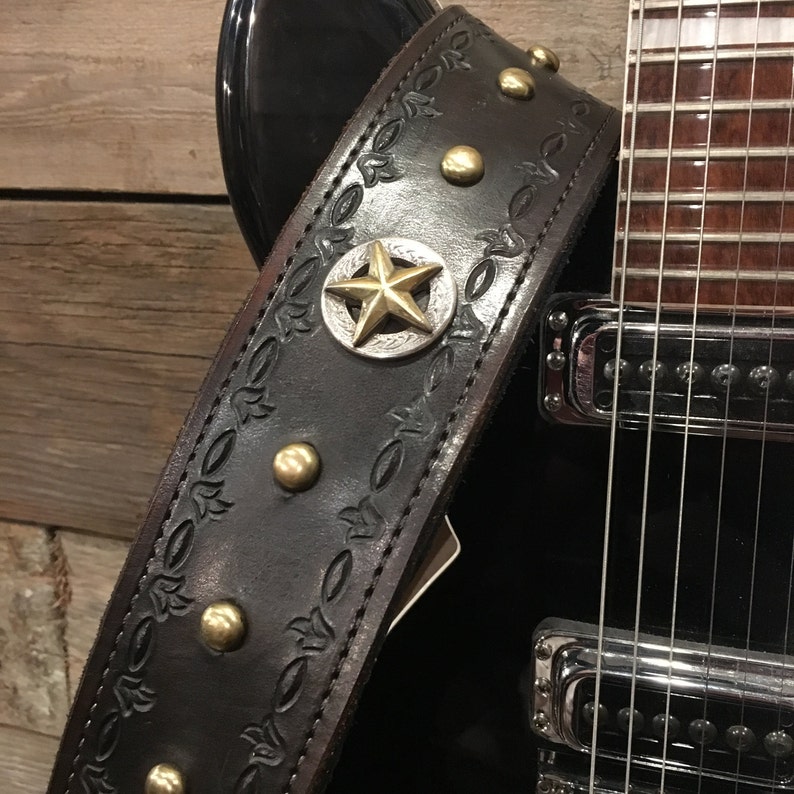 Hand Made Leather Guitar Strap Etsy