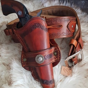 Two Toned Ruger Blackhawk Holster & Belt Brown