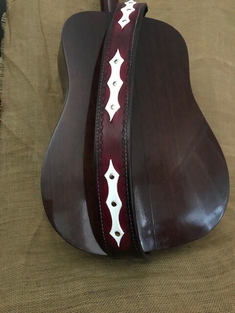 Tri-color All Leather Guitar Strap - Etsy