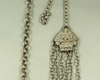 Pair of old Chinese silver pendants, Asian Ethnic silver, Ethnic Tribal jewelry, Hill Tribe silver, Chinese Antique jewellery, Qing antique