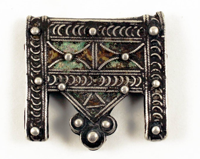 Old Amazigh/berber Pendant From Morocco, Called Herz, With Silver and