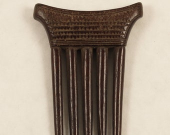 African wood comb from the Baule people in West Africa, Ivory coast wood comb, west african artifacts, African comb
