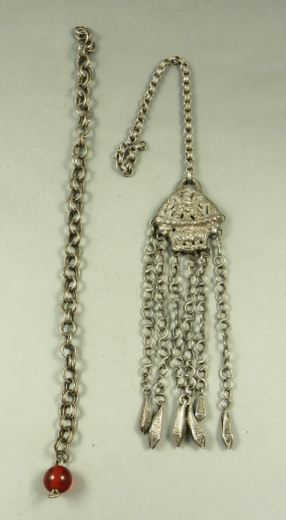 Pair of old Chinese silver pendants, Asian Ethnic 