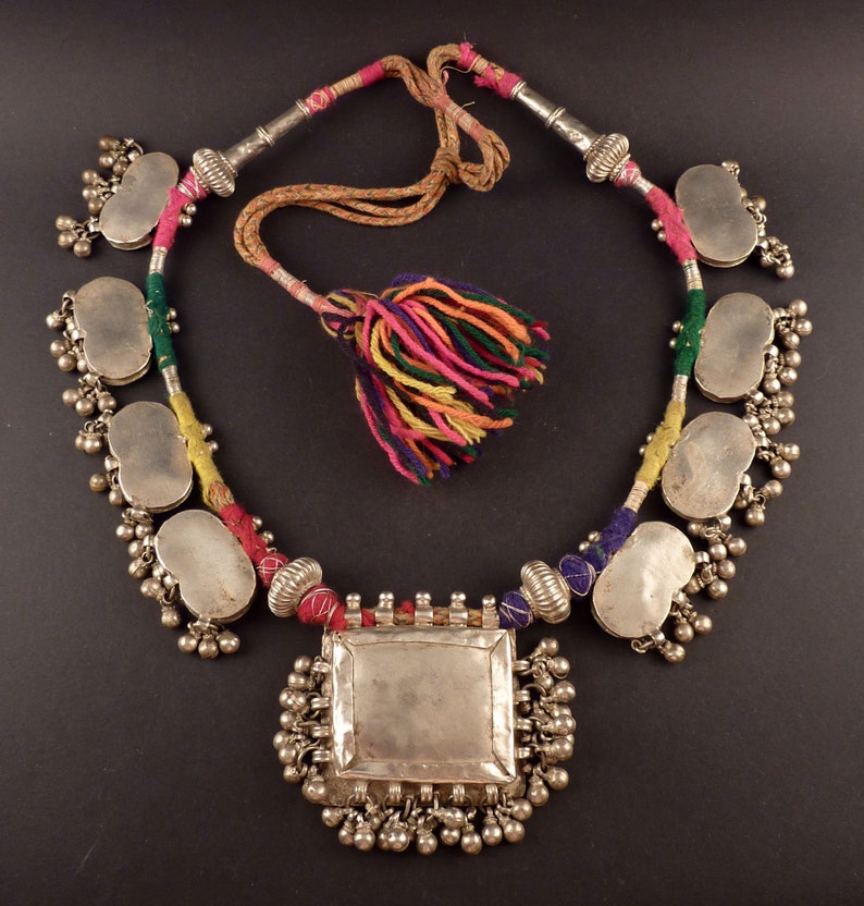 Rajasthan Old Silver Embossed Pendant Indian Jewelry Etsy