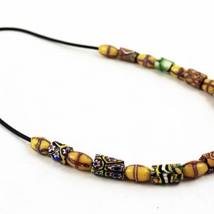 Millefiori venetian glass trade beads necklace, ethnic tribal beads from West Africa, Venice trade beads, African beads