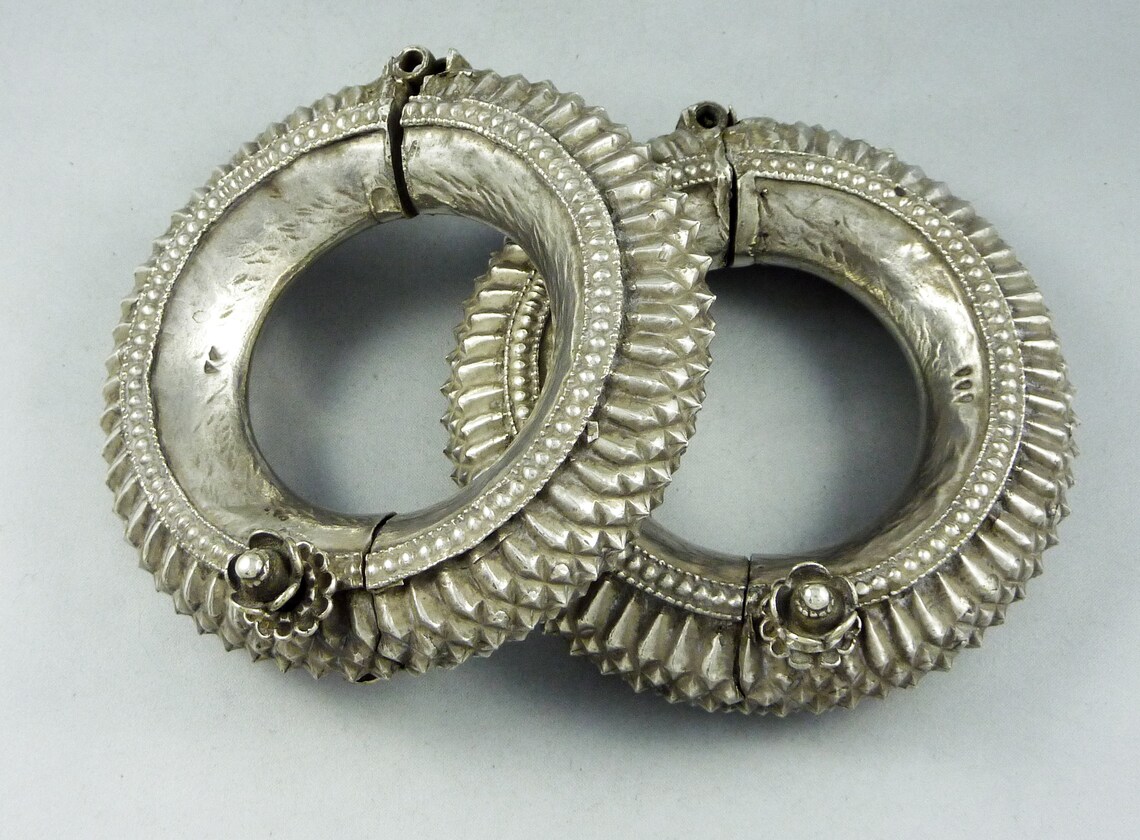 Pair of Rajasthan Silver Bracelets India Indian Jewelry Etsy