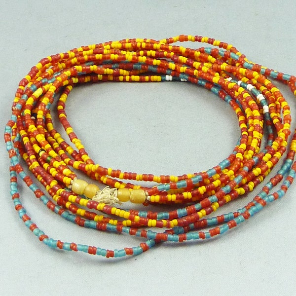 Bonda or Hill tribe glass beads necklace,NE India, ethnic tribal adornment, indian jewellery, old trade beads