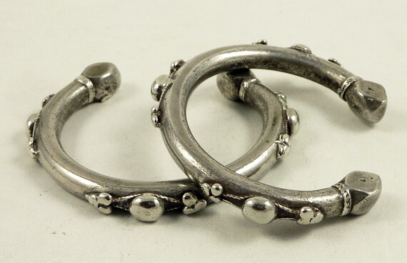 Matching pait of old Nubian bracelets silver from