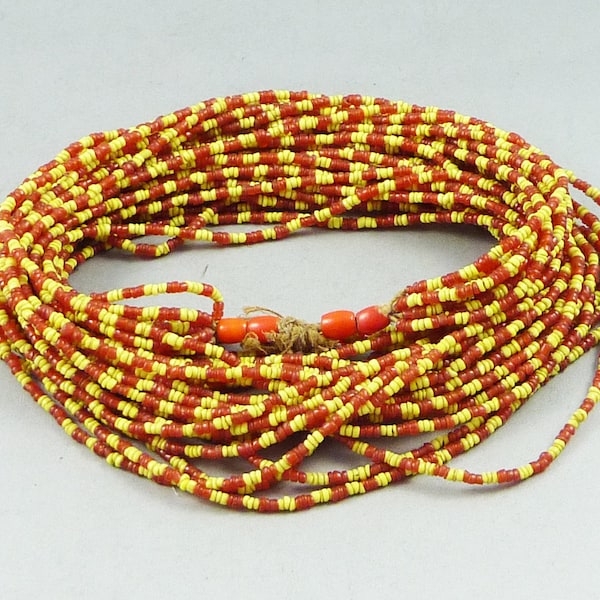 Bonda or Hill tribe glass beads necklace, NE India, ethnic tribal adornment, indian jewellery, old trade beads