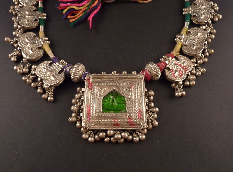 Rajasthan Old Silver Embossed Pendant Indian Jewelry Etsy