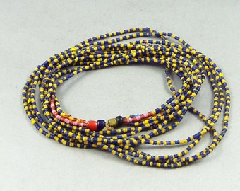 Burmese  tribe glass beads necklace, NE India jewelry, ethnic tribal adornment, Indian jewellery, old glass beads