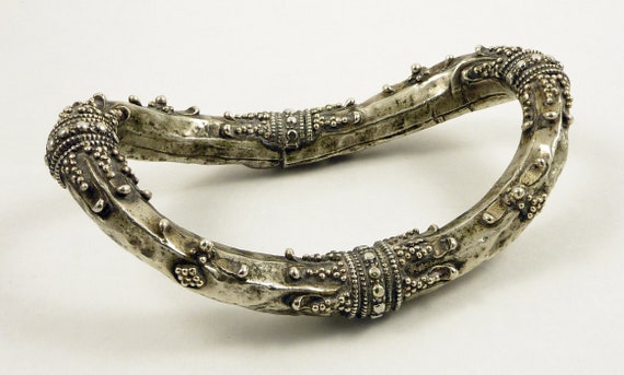 Old silver hollow anklet from South India, India,