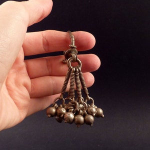 Indian tribal ethnic earrings, silver indian jewelry, jewellery from Himachal Pradesh, ethnic tribal jewelry, indian ethnic silver image 2