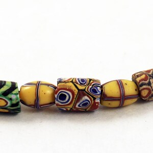 Millefiori venetian glass trade beads necklace, ethnic tribal beads from West Africa, Venice trade beads, African beads