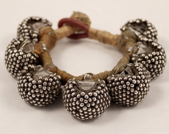 Old Rajasthan silver armband bazuband from India, Rajasthan flexible bracelet, ethnic tribal bracelet, Indian ethnic silver