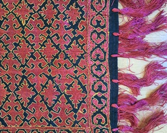 Swat Valley vintage shawl, pakistan, Asian Swat embroidery,silk and cotton shawl