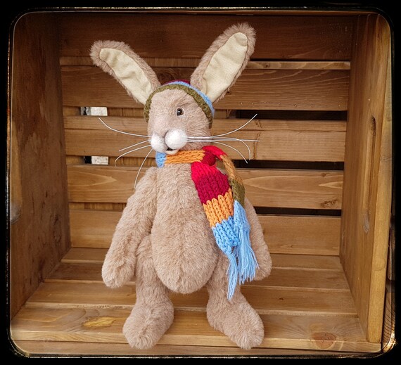 Artist Bunny One of a Kind Teddy Bunny Handmade Mohair Rabbit