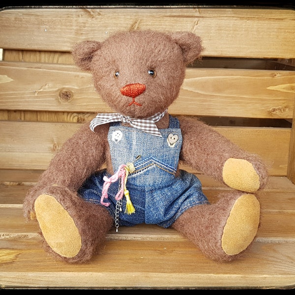 KünstlerTeddy Bär Marcel - 29 cm oder 11,5 Zoll - Künstler Mohair Bär, OOAK Teddybär, handgemachter Teddybär