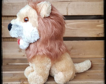 Shanghai doll factory lion toy, vintage mohair lion, stuffed toy, pure wool lion toy