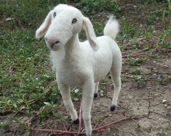 Needle felted Goat soft sculpture