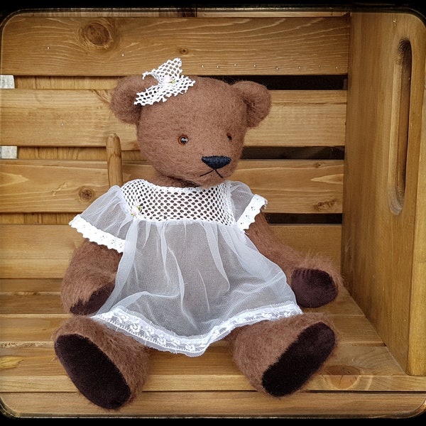 Handmade teddy bear, Ann - 30 cm/ 12" mohair bear, OOAK artist teddy bear,