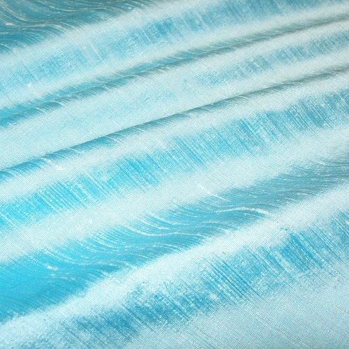 Green Blue Iridescent 100% Dupioni Silk Fabric Yardage by the | Etsy