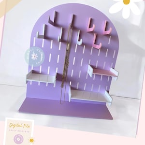 DIGITAL FILE-Pegboard Display with Hooks| Arch Display| Rectangle| Digital Download | Laser Cut Project, display, small business, jewelry