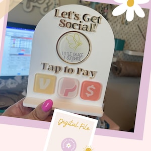 DIGITALE DATEI- Tap to Pay Modern Style Sign, Acryl, Laser, Glowforge, Geschenkidee, Tap Sign, NFC, Maker, LED, Pay-Schild, Verkäufer-Schild