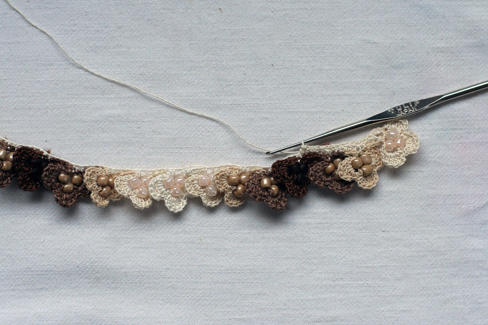 Crochet a Cuff With Beads Tutorial in Photos and Videos Etsy