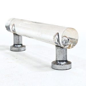 Set of 11 Acrylic and Chrome Pulls with Screws | 3" Centers - Make Me an Offer