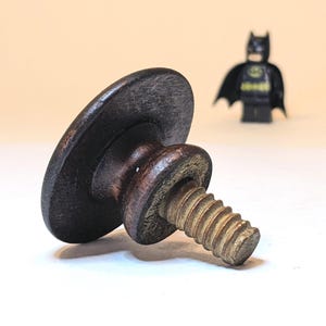 Antique 2" Dia. Wooden Mushroom Knob with Wooden Threads