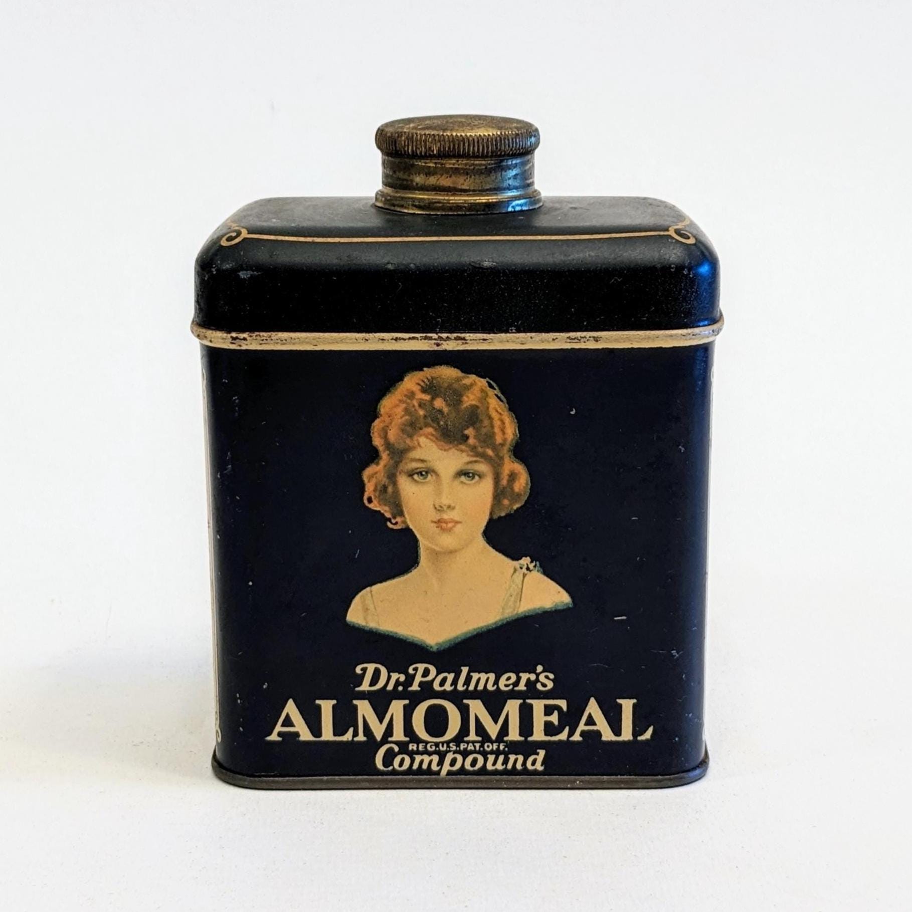 Vintage 1920's Dr. Palmer's Almomeal Compound Tin Container | Facial Cleanser