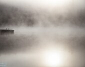 Landscape photography, fog, mist, dock, cottage, grey, serene, calm, muted, water, minimal, dreamy, morning, soft,dawn, Goodbye Summer