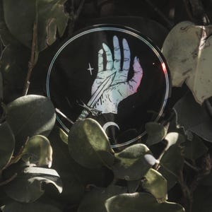 Blodsed holografisk vinyl boklig klistermärke