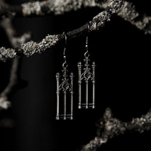 Cemetery Walks Gothic Architecture Drop Charm Earrings