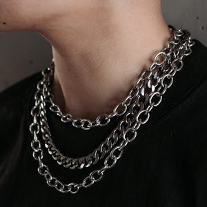 Covet Necklace Gothic Rock and Roll Layered Chain Necklace