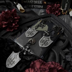 Gothic Medieval Shield Kindle Charm Strap