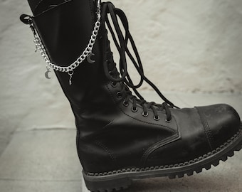 Winter Moon Chain Goth Boot Charm Accessory