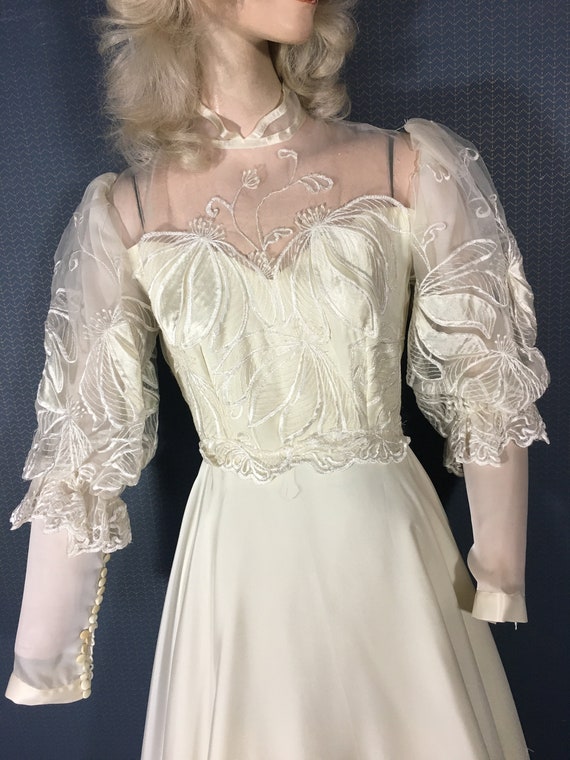 Wedding Bridal Gown Vintage 1970's "Victorian Drea