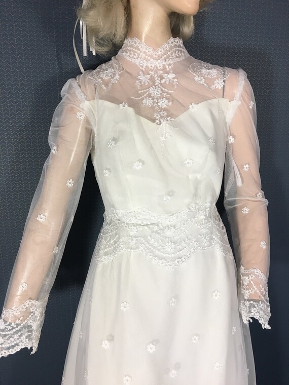 Wedding Bridal gown vintage 1970's "Sheer Perfecti