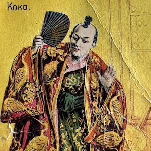 Antique Victorian Advertising Trade Card J&P Coats Thread Koko Mikado Opera