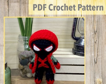 Crochet Pattern - Spider-Man Miles Morales (inspired) - The Artisan’s Nook ‘Bits’