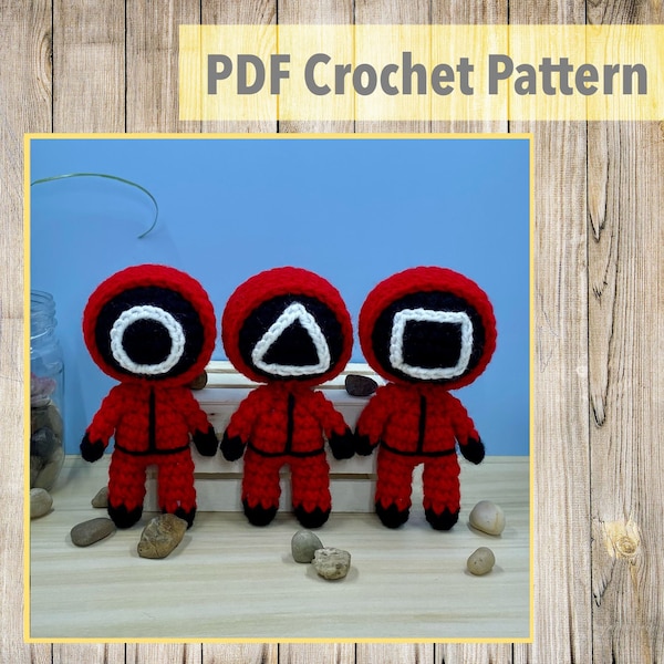 Crochet Pattern - Squid Games Soldier - The Artisan’s Nook ‘Bits’ 3-in-1