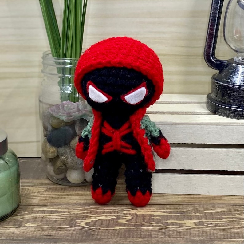 Crochet Pattern Spiderman Miles Morales inspired the Etsy Australia